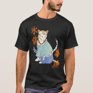 T-shirt Chat Samouraï avec Katana Catmurai Guerrier Japona