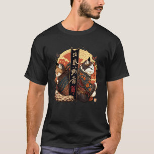 T-shirt Chat Samouraï Code d'Honneur Kanji Rônin Chats