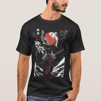 T-shirt Chat samouraï et carpe koï