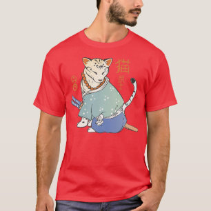 T-shirt chat samouraï japonais (2)