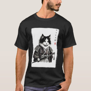 T-shirt Chat Samouraï Japonais Drôle Hommes Femmes Enfants