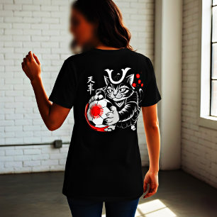 T-shirt Chat Samouraï Stylé Japon Football Pour Les Fans D