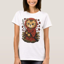 T-shirt Chat Samurai | Chat guerrier japonais