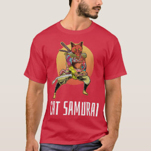 T-shirt Chat Samurai Japonais triste esthétique Edgy Stree
