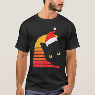 T-shirt Chat Santa Noël Rétro Chatons Animal de compagnie 