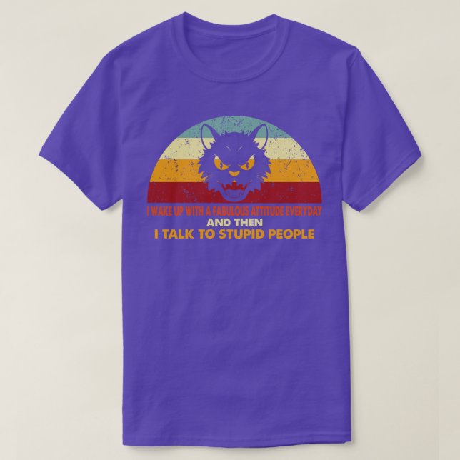 T-shirt Chat Sarcastique rétro (Design devant)