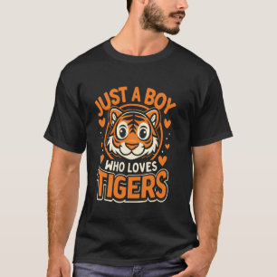 T-shirt Chat Sauvage Tigre Faune Juste Un Garçon Qui Aime