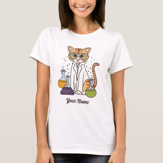 T-shirt Chat scientifique - Orange Tabby Lab Kitty Chat Lo (Devant)
