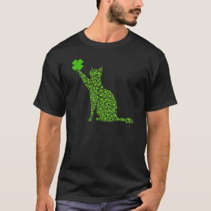 T-shirt Chat Shamrock Joyeuse Saint Patrick Chat Irlandais