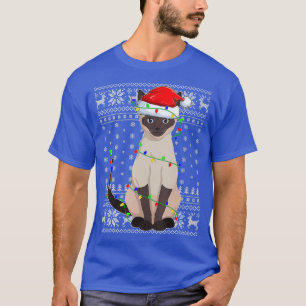 T-shirt Chat siamois Chat laide Style Père Noël Chat siamo