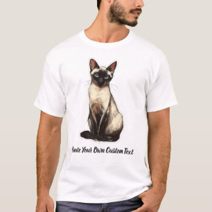 T-shirt Chat siamois Créez votre propre texte personnalisé