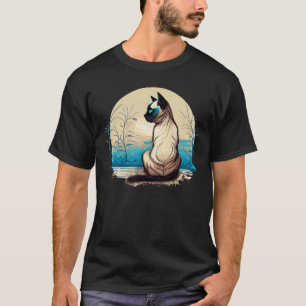 T-shirt chat siamois seal point siamois postures de yoga