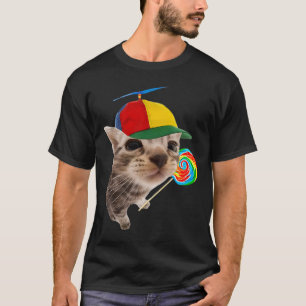T-shirt Chat Silly Avec Mème Lollipop