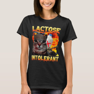 T-shirt Chat Silly Intolérant au Lactose Drôle Citation Ch