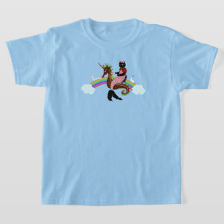 T-shirt Chat sirène Arc-en-ciel et Licorne
