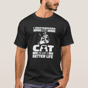 T-shirt Chat skater Skateboardeur Skateboard Skateboard
