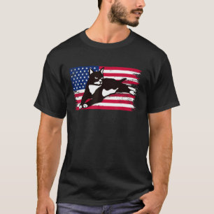 T-shirt Chat Smoking Américain Drapeau Lunettes 4 Juillet