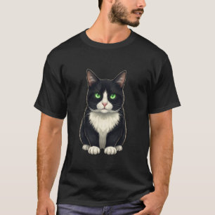 T-shirt Chat smoking avec des yeux verts Illustration de c