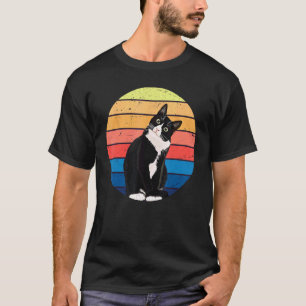 T-shirt Chat Smoking Cadeau Couleurs Rétro pour Amoureux d