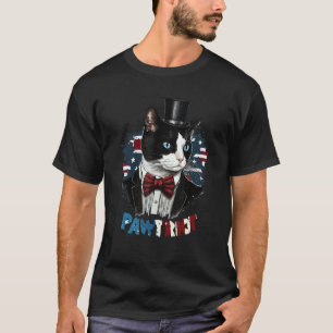 T-shirt Chat Smoking Pawtriote États-Unis 4 juillet Homme