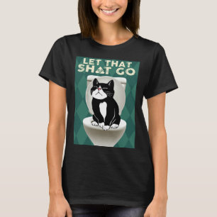 T-shirt Chat Smoking S'Asseyant Sur Les Toilettes Lâchez P