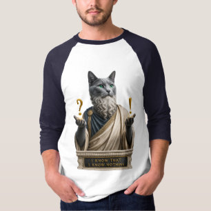 T-shirt Chat Socrate Bleu Russe