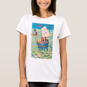 T-shirt Chat solitaire en mer, Louis Wain