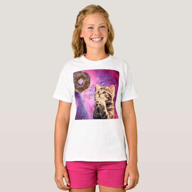 T-shirt Chat souhaitant un beigne (Devant entier)