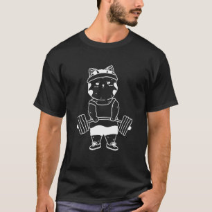 T-shirt Chat soulevé de terre Powerlifting Gym Musculatio