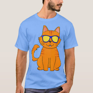 T-shirt Chat souriant Papa Funny Kitty Animaux Cool Shades