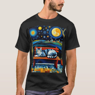 T-shirt Chat sous les étoiles 4