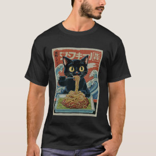T-shirt Chat Spaghetti Spagetti Pâtes Kitten Japonais