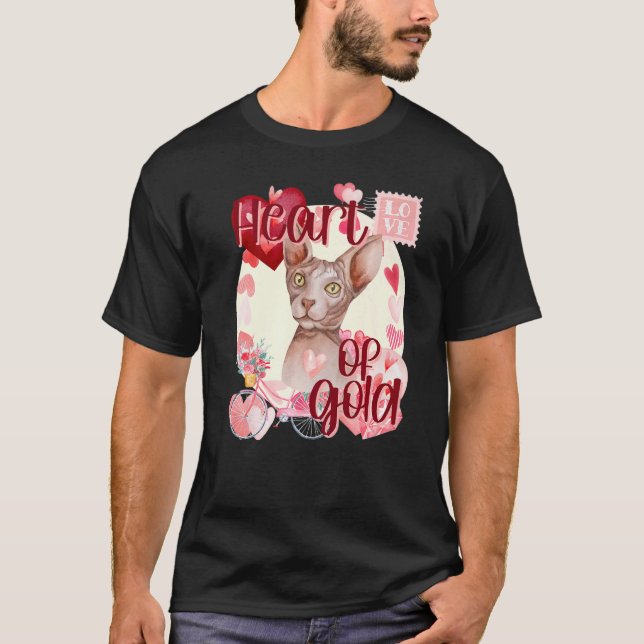 T-shirt Chat Sphynx de la Saint-Valentin Simplemente Migno (Devant)