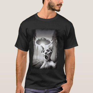 T-shirt Chat Sphynx drôle et OVNI, Aliens Sphinx Choqués M