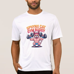T-shirt Chat Sphynx Musclé Copain de Gym Dessin Animé
