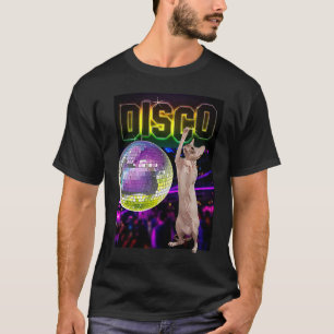 T-shirt Chat Sphynx sans poils à la Disco Chat qui danse