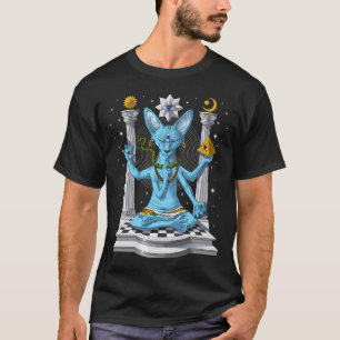 T-shirt Chat Sphynx Shiva Psychedelique