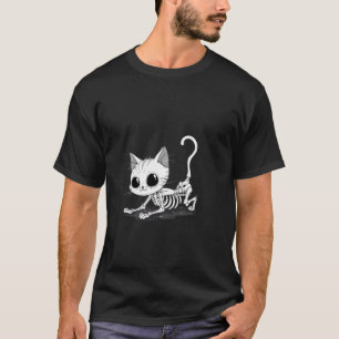 T-shirt Chat squelette effrayant mignon - Halloween