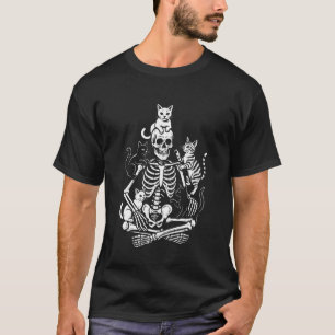 T-shirt Chat squelette Kitten mignon Halloween drôle Homme