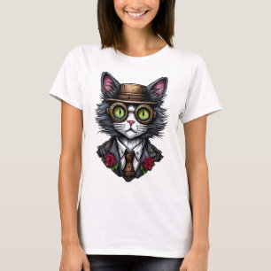 T-shirt Chat Steampunk