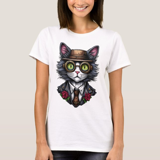 T-shirt Chat Steampunk (Devant)
