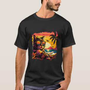 T-shirt Chat super cool lunettes de soleil sur la