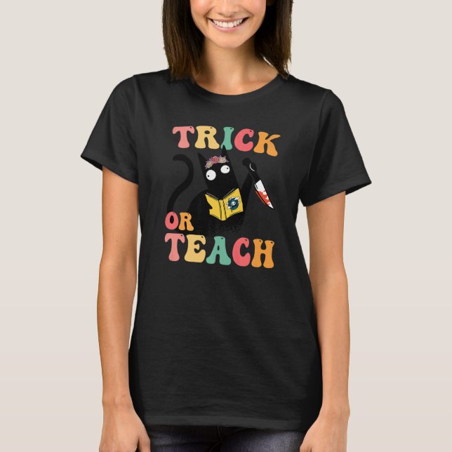 T-shirt Chat super les années 70 Costume Trick ou Enseigne (Devant)