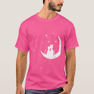T-shirt Chat Sur Lune Lazy Halloween Costume Cute Kitty Ki
