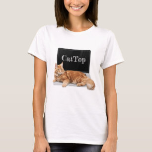 T-shirt Chat sur ordinateur portable - CatTop