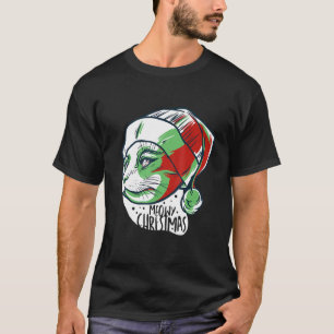 T-shirt Chat Sur Santa Hat Meow Christmas
