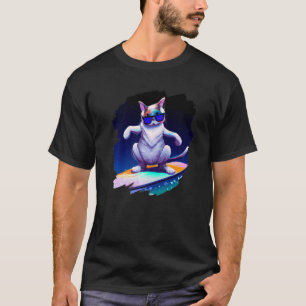 T-shirt Chat Surf Surfer équitation Vague Océan Cool artis