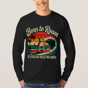 T-shirt Chat surfeur d'été - Design rétro de plage