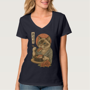 T-shirt Chat Sushi – Chat Élégant de Style Japonais Mangea