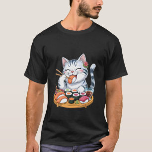T-shirt Chat Sushi Profite d'un Délicieux Repas de Sushi